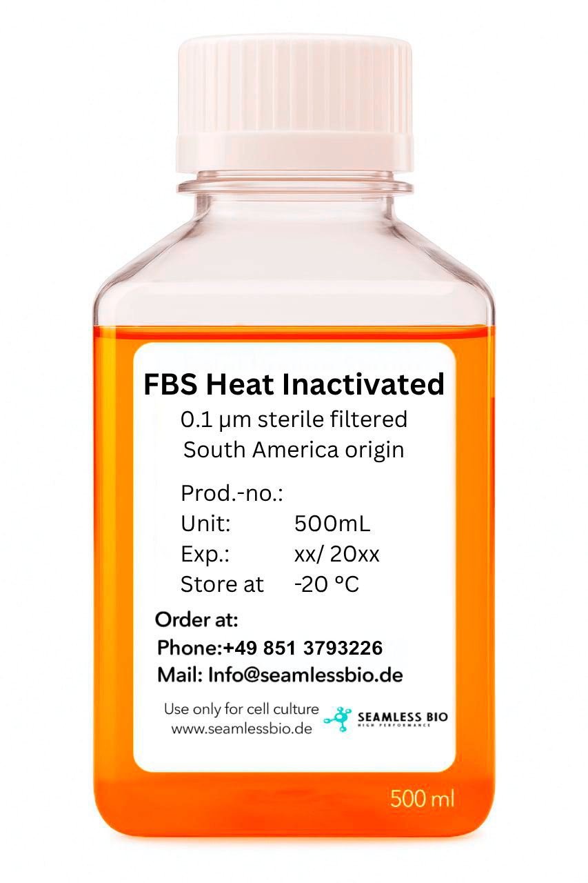 heat inactivated fetal bovine serum, complement inactivated FBS, FBS 56°C 30 min, heat inactivated serum cell culture, FBS hybridoma