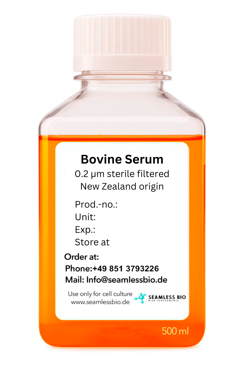 Bovine Serum 500mL from New Zealand origin fully documented