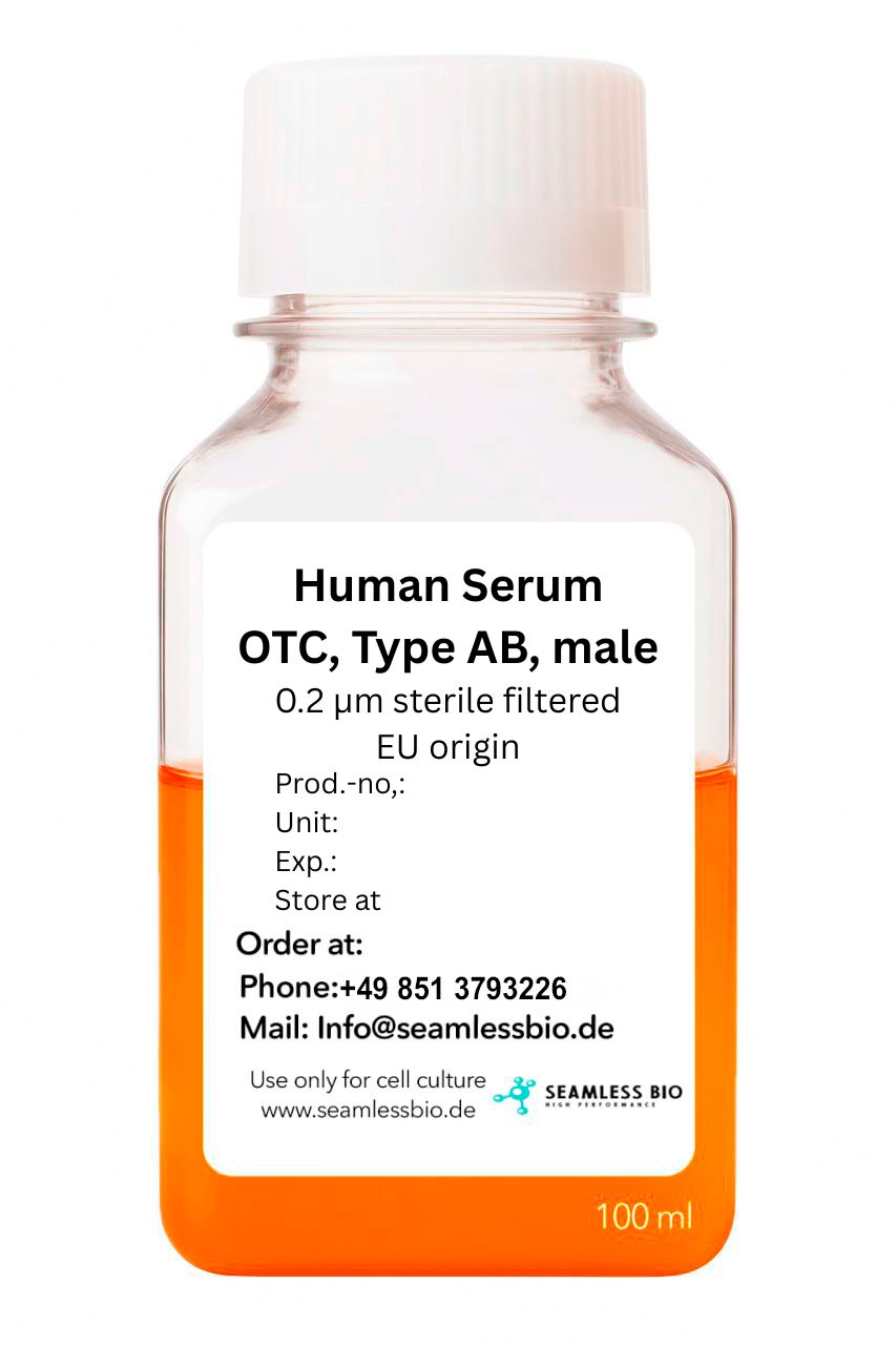 Human Serum, sterile filtered Type AB male, otc